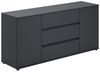 Home Collective Kommode Sideboard Kommode mit Schubladen Sideboard Wohnzimmer Anrichte (Sideboard Wohnzimmer Flur Kommode, modernes, griffloses Design), mit 2 Türen und 3 Schubladen, 150 x 40 x 70 cm Anthrazit Bild 2
