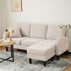 Merax Ecksofa Ecksofa L-förmiges Sofa 3-Sitzer aus Baumwoll-Leinenstoff, Polstersofa modular Sofa mit Chaiselongue, 166x118x77 cm Bild 3