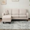 Merax Ecksofa Ecksofa L-förmiges Sofa 3-Sitzer aus Baumwoll-Leinenstoff, Polstersofa modular Sofa mit Chaiselongue, 166x118x77 cm Bild 4