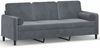 vidaXL 3-Sitzer-Sofa mit Zierkissen Dunkelgrau 180 cm Samt 3200892 Bild 2