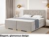 MEBLINI Boxspringbett mit Bettkasten - 200x200 - H4/Taupe Samt - Versal - Gepolstert Doppelbett mit Matratze und Topper - Polsterbett mit Stauraum - Bett mit Kopfteil - Stauraumbett Bild 3