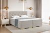 MEBLINI Boxspringbett mit Bettkasten - 200x200 - H4/Taupe Samt - Versal - Gepolstert Doppelbett mit Matratze und Topper - Polsterbett mit Stauraum - Bett mit Kopfteil - Stauraumbett Bild 1
