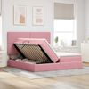 vidaXL Bett mit LED-Lichtleisten mit Kopfteil Rosa 200 x 200 cm Samt 3372880 Bild 4