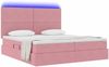 vidaXL Bett mit LED-Lichtleisten mit Kopfteil Rosa 200 x 200 cm Samt 3372880 Bild 3