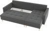 AX LIVING Kleine Couch L Form Nesbit 224cm Grün mit Schlaffunktion&Bettkasten Bild 3