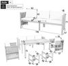KLAM HOME Gartenlounge-Set 6-teiliges Gartenmöbel Set Beige, Lounge & Essgruppe in einem, (Outdoor Sitzgruppe mit 3er-Sofa, 2 Sessel, 2 Hocker & Esstisch), Garten Essgruppe mit Akazienholz Tischplatte für Terrasse & Garten Bild 3