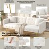 Sofabett 2-in-1 Samt,Zweisitzer mit verstellbarer Rückenlehne & Armlehnen, zum Gästebet,Weiß Bild 5