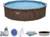 Bestway 'Hydrium' Stahlwandpool Komplett-Set mit Sandfilteranlage, Braun Ø 490 x 130 cm