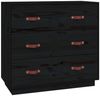 vidaXL Sideboard Schwarz 80x40x75 cm Massivholz Kiefer 820111 Bild 2