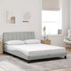 vidaXL Bettgestell mit LED ohne Matratze "Hanko" Hellgrau 140x190 cm Samt 3213775 Bild 4