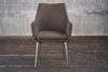 KAWOLA Stuhl Cali Sessel Microfaser Esszimmerstuhl taupe Füße Edelstahl 88.5 x 61 x 56 cm Bild 2