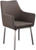 KAWOLA Stuhl Cali Sessel Microfaser Esszimmerstuhl taupe Füße Edelstahl 88.5 x 61 x 56 cm Bild 3