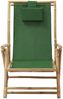 vidaXL Relaxstuhl Verstellbar Grün Bambus und Stoff 313027 Bild 2