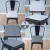 4er Set Weiches Filz Sitzkissen zum Wenden Grau 35x35x3cm Bild 5