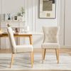 YakoHome Esszimmerstuhl Beige 62.50*45.00*92.00 - Stuhl mit hoher Rückenlehne, Massivholzrahmen, bequemes Sitzkissen Bild 4