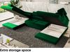 MEBLINI Schlafcouch mit Bettkasten - CARL - 338x203x55cm - Grau Samt - Ecksofa mit Schlaffunktion - Sofa mit Relaxfunktion und Kopfstützen - Couch U-Form - Eckcouch - Wohnlandschaft Bild 4