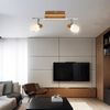 LED Deckenlampe, Chrom, Holz, Spots verstellbar, L 35 cm Bild 4