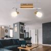 LED Deckenlampe, Chrom, Holz, Spots verstellbar, L 35 cm Bild 3