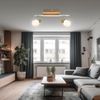 LED Deckenlampe, Chrom, Holz, Spots verstellbar, L 35 cm Bild 2