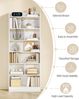 Bücherschrank, Bücherregal, mit 7 Fächern, Aufbewahrungsregal, Standregal, für Wohnzimmer, Büro, Schlafzimmer, 24 x 60 x 199,2 cm, Weiß Bild 4