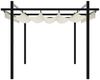 vidaXL Gartenpavillon, mit ausziehbarem Dach, Aluminium/Polyester Creme, 3x3 m Bild 5