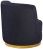 Drehsessel Schwarz 68 x 57 cm Samt mit Diamantsteppung und goldenem Sockel Bild 4