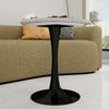 Couchtisch 72*70*70 cm, rund, mit Tischplatte in Kunstmarmor-Optik, schwarzes Design Bild 4