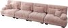 4-Sitzer Modulares Ecksofa mit Tiefensitz,80% Chenille Schlafsofa Komfortabel Gepolstert für Wohnzimmer Apartment Studio Büro,Chenille,Rosa, Bild 5