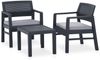 vidaXL 3-tlg. Garten-Lounge-Set mit Auflagen Kunststoff Grau 315855 Bild 2