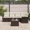 vidaXL Gartensofa-set mit Kissen 6 pcs Poly-Rattan 3345368 Bild 3
