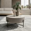 Couchtisch Olmi rund Ø80x40 cm, Grau - Stabiler Sofatisch mit Metallbeinen Bild 4