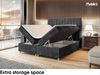 MEBLINI Boxspringbett ASTON 120x200 cm mit Bettkasten - H4/Schwarz Samt Polsterbett - Doppelbett mit Topper & Taschenfederkern-Matratze Bild 5