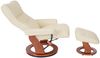 MCA Relaxsessel Montreal, Fernsehsessel Hocker, Echtleder 130kg belastbar ~ creme, honigfarben Bild 5