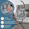 KESSER® Hängesessel Jungle mit Gestell Stahl Hängekorb Sessel Inkl. Großen Kissen + Decken Halterung - Hängeschaukel Hängesitz Indoor - Outdoor Schaukel Hängestuhl für Kinder und Erwachsene Grau Bild 4