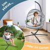 KESSER® Hängesessel Jungle mit Gestell Stahl Hängekorb Sessel Inkl. Großen Kissen + Decken Halterung - Hängeschaukel Hängesitz Indoor - Outdoor Schaukel Hängestuhl für Kinder und Erwachsene Grau Bild 3