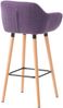 Barhocker 2er Set mit Lehne Lila VILO - Stoffbezug, 99x55x46cm Barhocker mit Lehne Tresenhocker Barstuhl Küchenhocker Thekenhocker hoher Stuhl Bild 3