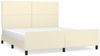vidaXL Bettgestell mit Kopfteil Kunstleder Creme 180x200 cm Bild 2