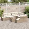 vidaXL Garten-Sofa-Set mit Kissen 9 pcs Beige und Creme Poly-Rattan 3355670 Bild 3