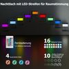 Nachttisch mit LED-Lichtern & Ladestation Nachtschrank mit 2 Schubladen & offenem Ablagefach Beistelltisch Weiß 45 x 35 x 60 cm Bild 4