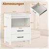 Nachttisch mit LED-Lichtern & Ladestation Nachtschrank mit 2 Schubladen & offenem Ablagefach Beistelltisch Weiß 45 x 35 x 60 cm Bild 2