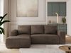 Ecksofa mit Schlaffunktion, Bettkasten und losen Kissen für das Wohnzimmer - TRENTINO - Braun Velvet - links Bild 3