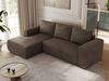 Ecksofa mit Schlaffunktion, Bettkasten und losen Kissen für das Wohnzimmer - TRENTINO - Braun Velvet - links Bild 4