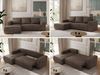 Ecksofa mit Schlaffunktion, Bettkasten und losen Kissen für das Wohnzimmer - TRENTINO - Braun Velvet - links Bild 2