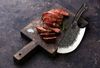 Metzgermesser Hackmesser Fleischerbeil schwer mit gebogener extradicken Klinge mit Lederscheide. Ideal für Deine Outdoor Abenteuer Bild 3