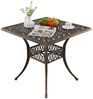 Gartentisch mit Schirmloch Quadratischer Balkontisch Wetterfester Terrassentisch Bild 1