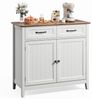 Bealife Sideboard Küchenschrank mit Arbeitsplatten,mit 2 Schubladen 2 Türen,Weiß Bild 4