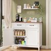 Bealife Sideboard Küchenschrank mit Arbeitsplatten,mit 2 Schubladen 2 Türen,Weiß Bild 2