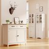Bealife Sideboard Küchenschrank mit Arbeitsplatten,mit 2 Schubladen 2 Türen,Weiß Bild 3