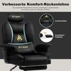 Gaming Stuhl mit Fußstütze, ergonomisch, höhenverstellbar, 130kg, Schwarz Bild 5