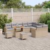 vidaXL Gartensofa-set mit Kissen mit Speicher 12 pcs Beige Poly Rattan 3365037 Bild 3